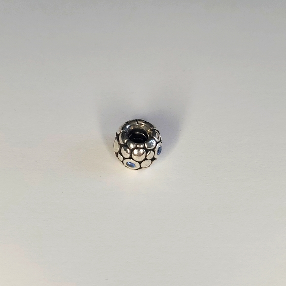 Authentic Pandora Charm, Circles/Bubbles w/ Blue Stones - Sterling Silver, Used - Picture 1 of 3